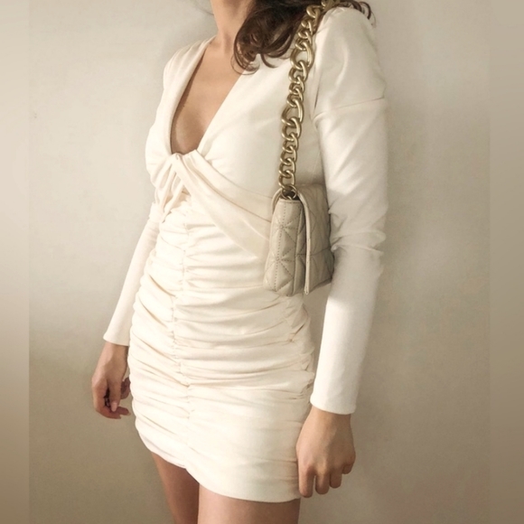 NWT Zara Draped Ruched Dress, Size L - Picture 2 of 12